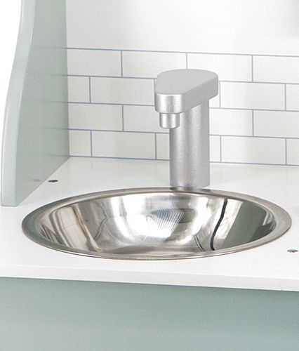 מטבח לילדים עם תנור, כיור, כיריים, ארון ו-8 אביזרים - ירוק פסטל