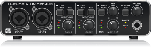כרטיס קול דגם UMC204HD מבית BEHRINGER