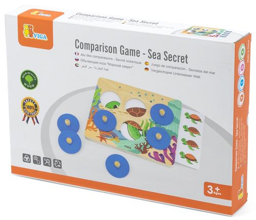 משחק זיכרון והתאמה עם לוח עץ ו 20 כרטיסיות - חיות הים