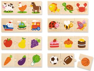 פאזל משחק התאמה 24 חלקים מעץ מלא - מיון לקטגוריה