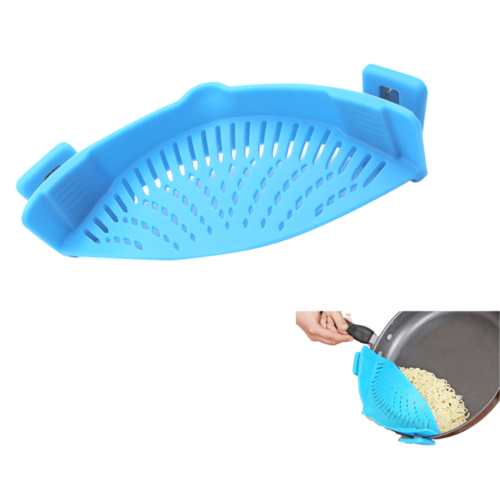 מסננת פסטה מתכווננת מסיליקון עם קליפס 