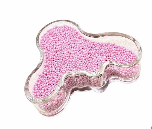 סוכריות קישוט ורוד מטאלי קטנות 1 ק''ג Pink Metal Round Sprinkles