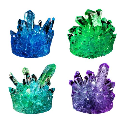 ערכת מדע לילדים: גידול 4 קריסטלים עם בסיס LED מאיר