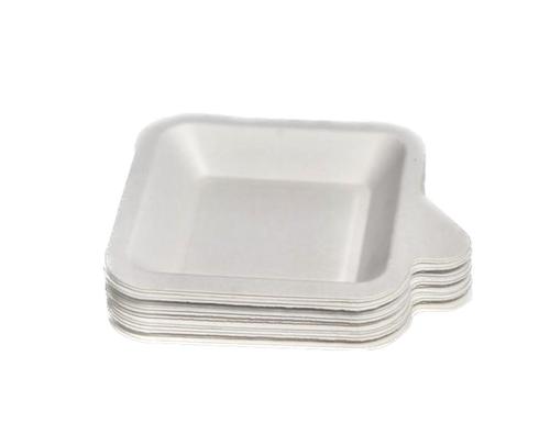 מגש מרובע 11*11 מתכלה קנה סוכר - 50 יחידות