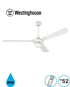 מאוורר תקרה למרפסות IP44 Mountain Gale לבן 52" שלט