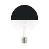 פחם גלוב עם כיפה שחורה לעמעום LED 8W E27 תאורת אווירה חמה