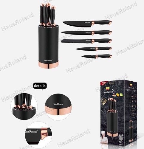 סט 5 סכינים איכותי כולל מעמד Haus Roland HR608-1