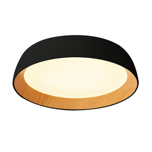 צמוד תקרה LIGHT 60W (שחור/לבן + עץ)