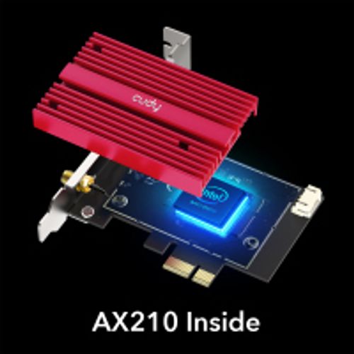 מתאם רשת לנייח, 2 אנטנות, AX5400 Tri-Band,  Wi-Fi 6 צלעות קירור CUDY WE3000S