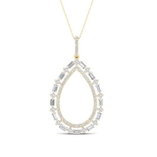 שרשרת ותליון טיפה יהלומים 0.60ct מזהב 14K