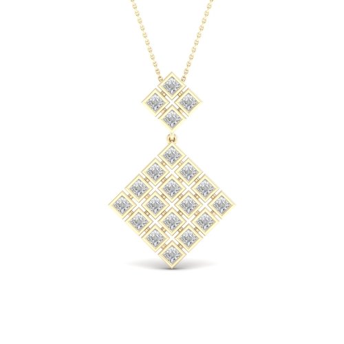 שרשרת ותליון מעויני יהלומים 0.48ct זהב 14K