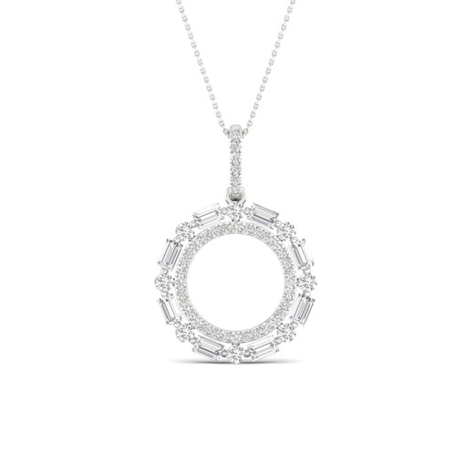 שרשרת ותליון מעגל יהלומים 0.50ct מזהב 14K