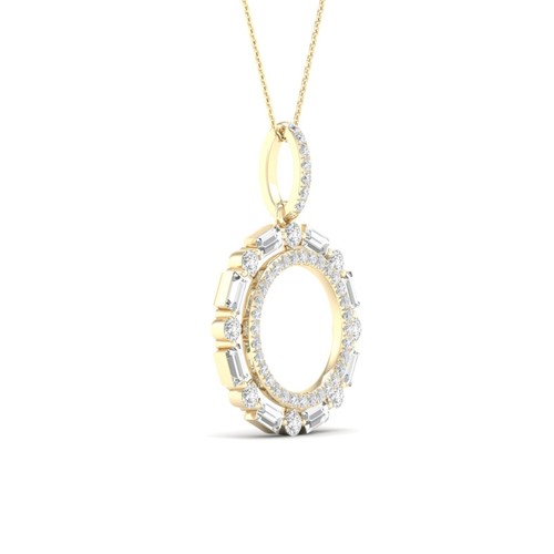 שרשרת ותליון מעגל יהלומים 0.50ct מזהב 14K