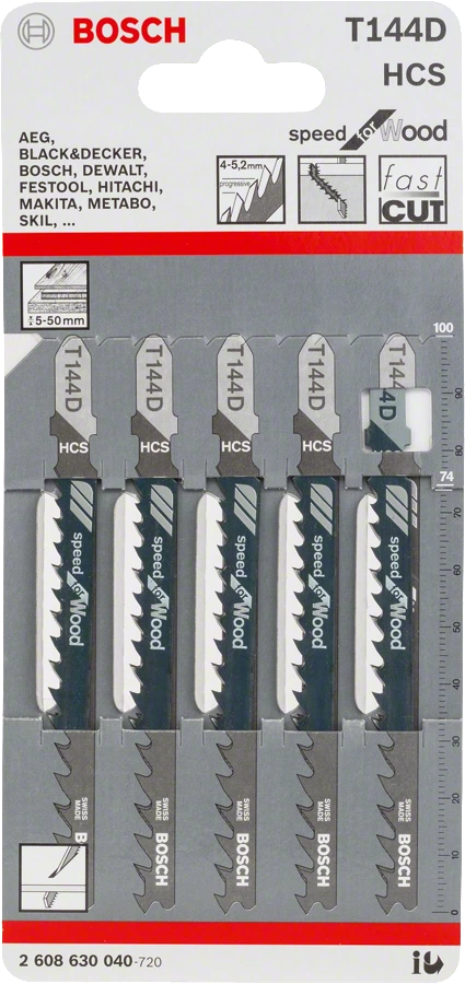 סט 5 להבים למסור אנכי T144D - בוש BOSCH 