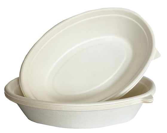 קערות אובליות עמוקות 32oz מתכלות מקנה סוכר - 6 יחידות 