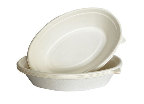 קערות אובליות עמוקות 24oz מתכלות מקנה סוכר - 6 יחידות 