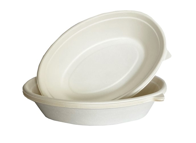 קערות אובליות עמוקות 24oz מתכלות מקנה סוכר - 6 יחידות 