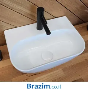 כיור מונח תבל 133220 לבן מבריק