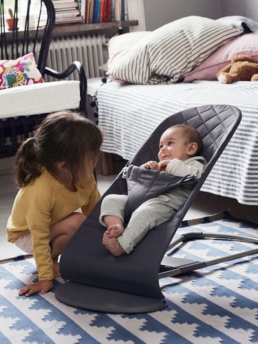 ‏טרמפולינה לתינוק Baby Bouncer כותנה בליס - אבן פחם Anthracite