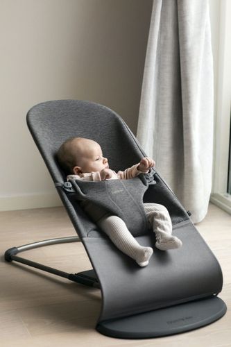 ‏טרמפולינה לתינוק Baby Bouncer כותנה ג'רזי 3D- אפור פחם 3D Charcoal Grey