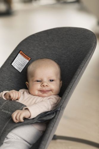 ‏טרמפולינה לתינוק Baby Bouncer כותנה ג'רזי 3D- אפור פחם 3D Charcoal Grey
