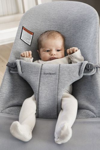 ‏טרמפולינה לתינוק Baby Bouncer כותנה ג'רזי 3D- אפור בהיר 3D Light Grey