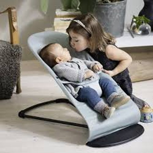 ‏טרמפולינה לתינוק Baby Bouncer כותנה ג'רזי 3D- אפור בהיר 3D Light Grey
