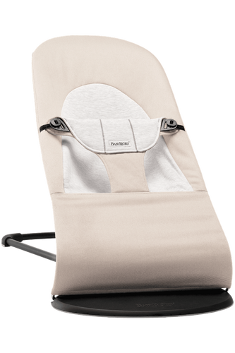 ‏טרמפולינה לתינוק Baby Bouncer כותנה - בז'/אפור Beige/Gray