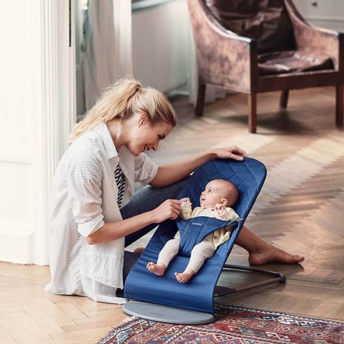 ‏טרמפולינה לתינוק Baby Bouncer כותנה - ורוד/אפור Light pink/Gray