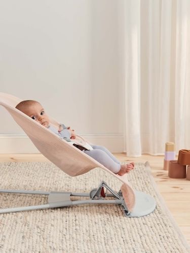 ‏טרמפולינה לתינוק Baby Bouncer בד נושם Mesh -  ורוד בהיר/לבן Pearly Pink/White