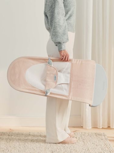 ‏טרמפולינה לתינוק Baby Bouncer בד נושם Mesh -  ורוד בהיר/לבן Pearly Pink/White