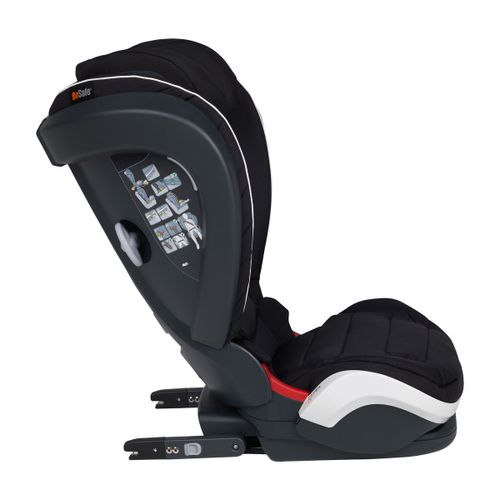 בוסטר גב ISOFix לרכב iZi Flex FIX בתקן I-Size כולל הגנות צד משודרגות וריפוד לחגורה - שחור Midnight Black
