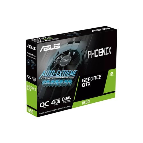 ASUS כרטיס גרפי לגיימינג Phoenix NVIDIA GeForce GTX 1650 מהדורת OC (PCIe 3.0, זיכרון 4GB GDDR6, HDMI 2.0, DisplayPort 1.4a, DVI-D, מסבי מאוורר כדוריים כפולים, אקסטרים אוטומטית)