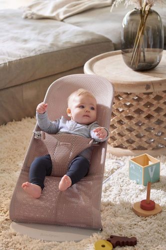 ‏טרמפולינה לתינוק Baby Bouncer בד נושם Mesh -  ורוד Dusty pink