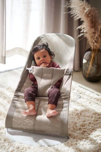 ‏טרמפולינה לתינוק Baby Bouncer בד נושם Mesh -  בז' Grey beige