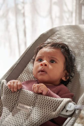 ‏טרמפולינה לתינוק Baby Bouncer בד נושם Mesh -  בז' Grey beige
