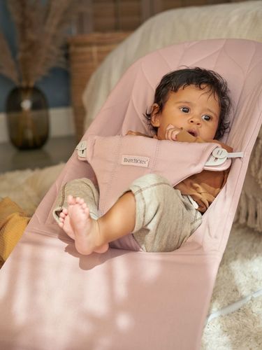 ‏טרמפולינה לתינוק Baby Bouncer כותנה עלי כותרת - ורוד Dusty pink