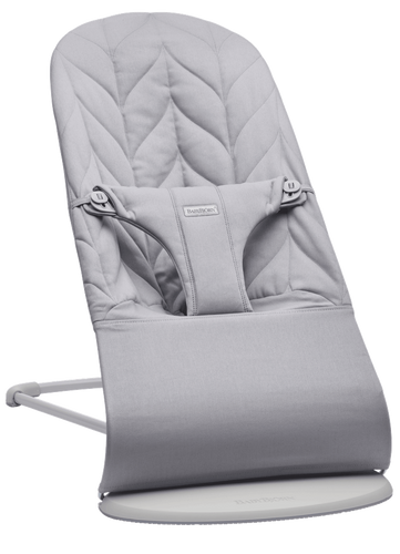 ‏טרמפולינה לתינוק Baby Bouncer כותנה עלי כותרת - אפור בהיר Light grey