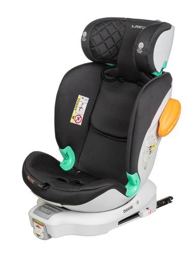 כיסא בטיחות I-Protec משולב בוסטר מסתובב 360? בתקן I-Size - שחור