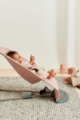 ‏טרמפולינה לתינוק Baby Bouncer כותנה בליס - Dusty pink