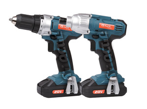 סט 20V אימפקט + מברגה/מקדחה סוללות 2AH מבית KONISHI