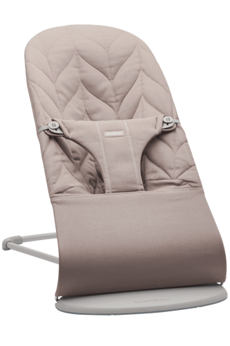 ‏טרמפולינה לתינוק Baby Bouncer כותנה עלי כותרת - בז' Sand grey