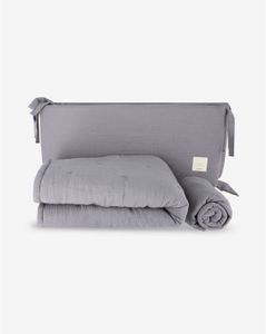 סט מצעים למיטת תינוק 3 חלקים 100% כותנה ליין MUSLIN - כחול
