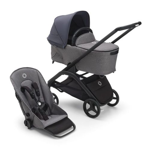 עגלת בוגבו דרגונפליי Bugaboo צבע:‏‏ ‏‏מרכב‏ שחור, ‏‏עריסה וטיולון אפור מלאנג', גגון כחול סטורמי