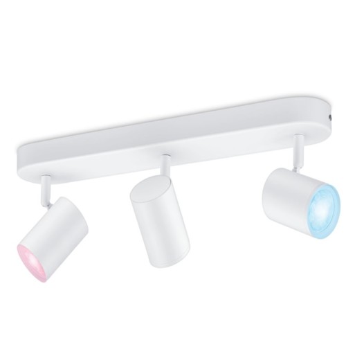 גוף תאורה חכם מתכוונן Wiz 3x5W Wifi+Bluetooth צבע לבן עם אורות צבעוניים