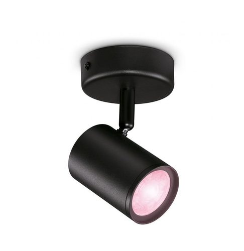גוף תאורה חכם מתכוונן Wiz 1x5W WiFi+Bluetooth שחור עם אורות צבעוניים