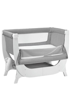 עריסה מפוארת נושמת דגם Shnuggle Air Bedside Crib עץ לבן בשילוב בד