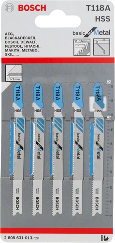 סט 5 להבים למסור אנכי T118A - בוש BOSCH
