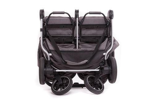 עגלת תאומים צרה בייבי מונסטרס Easy Twin 4 - שלד שחור בד בסיס שחור