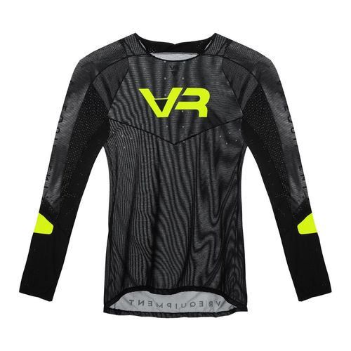 חולצת רכיבה שרוול ארוך שחור / צהוב - VR46 JERSEY GRAVITY MTB 